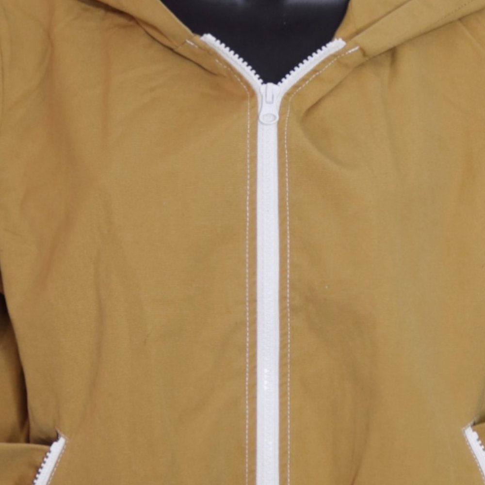 Tan Windbreaker Jacket White Zipper - Picture 4 of 4